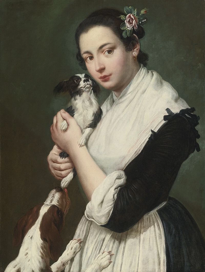 Giacomo Ceruti, il Pitocchetto - Giovane donna con cani